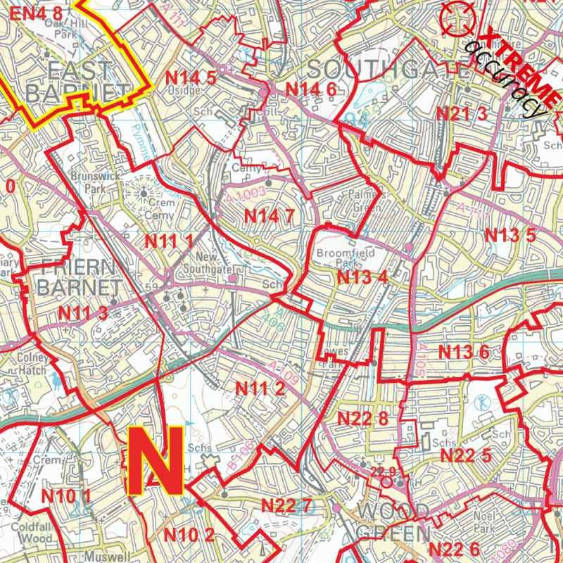 G23 Postcode Greater London Postcode Sector Map (G1) – Map Logic