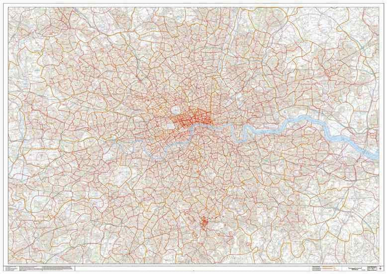 Basic Greater London Postcode Map Greater London Postcode Sector Map (G1) – Map Logic