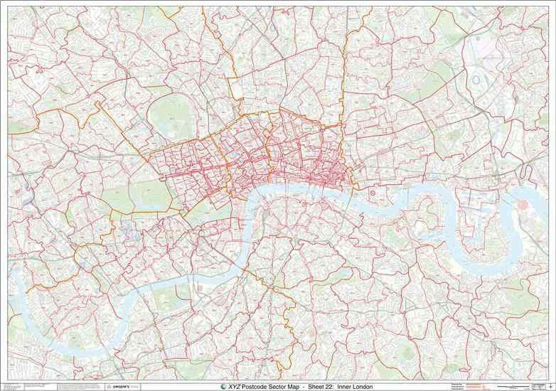 Central London Postcode Map With Streets (C1) GIF or PDF Download – Map ...