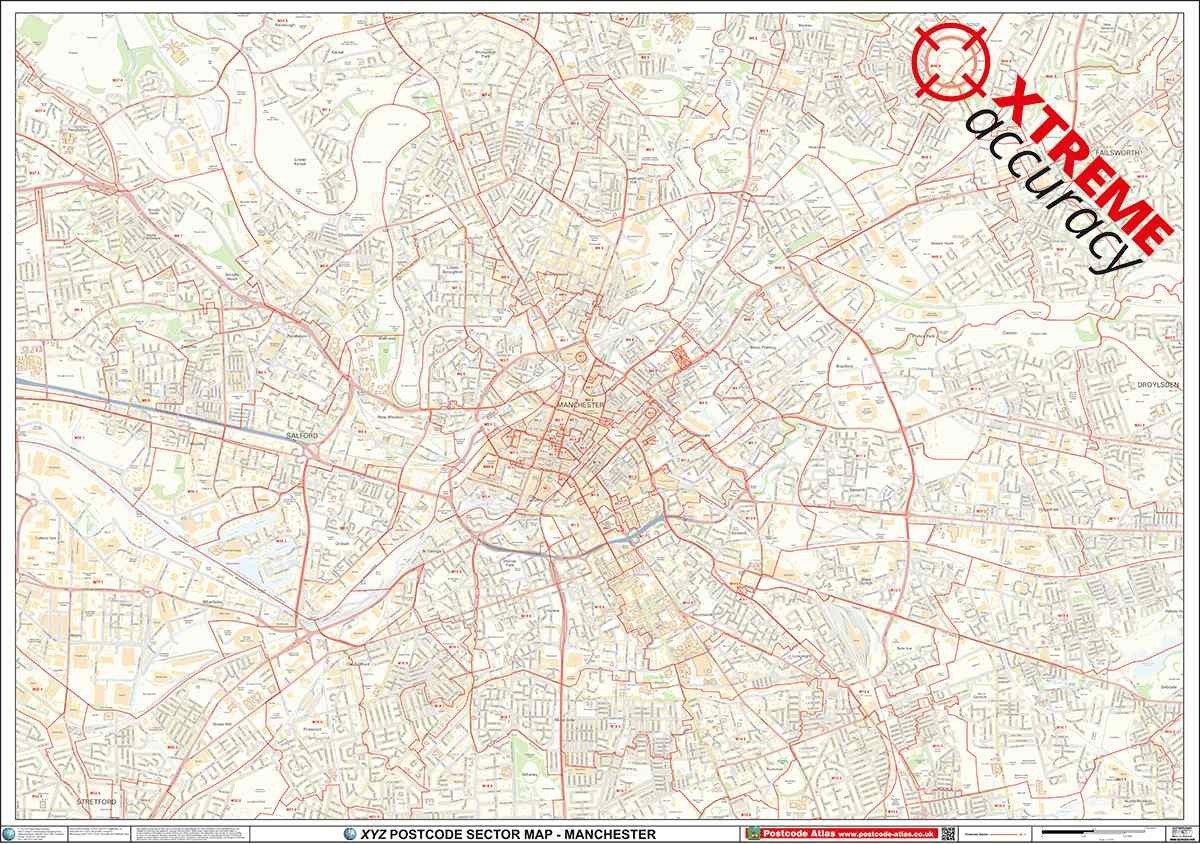 Manchester City Centre Postcode Sector Map (C3) GIF or PDF Download ...