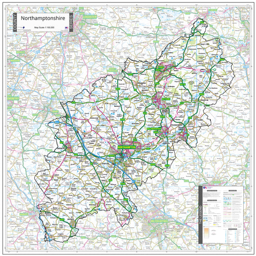 Map of Northamptonshire County