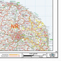 Northern England Postcode District Map - Bottom Right Corner