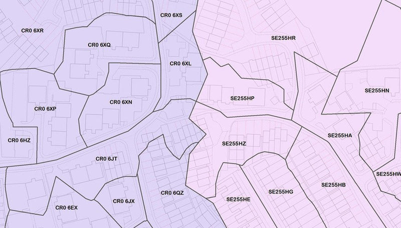 Code Point England Postcode Map Code-Point Unit Postcode Boundaries for Great Britain – Map Logic