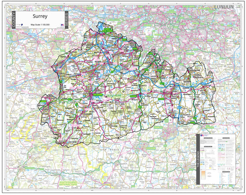 Map of Surrey County