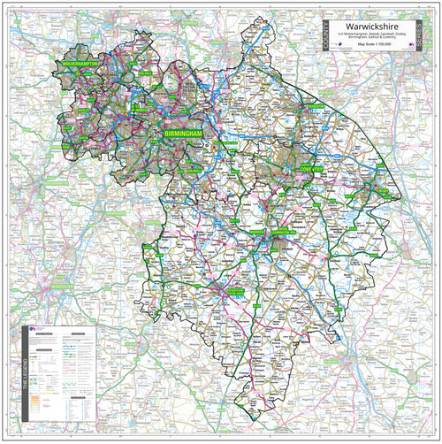 Warwickshire & West Midlands County Map