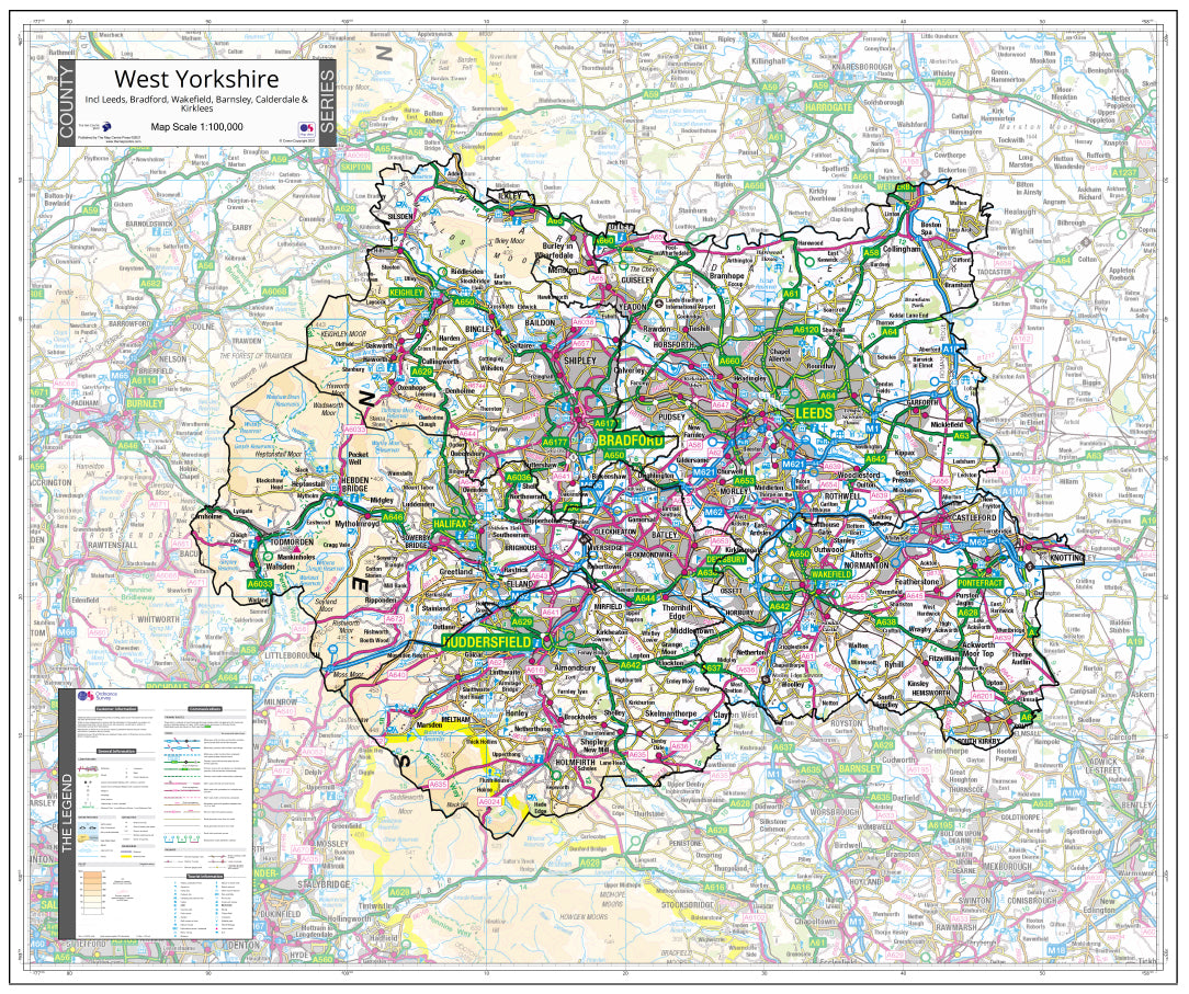 West Yorkshire County Map (2021) – Map Logic