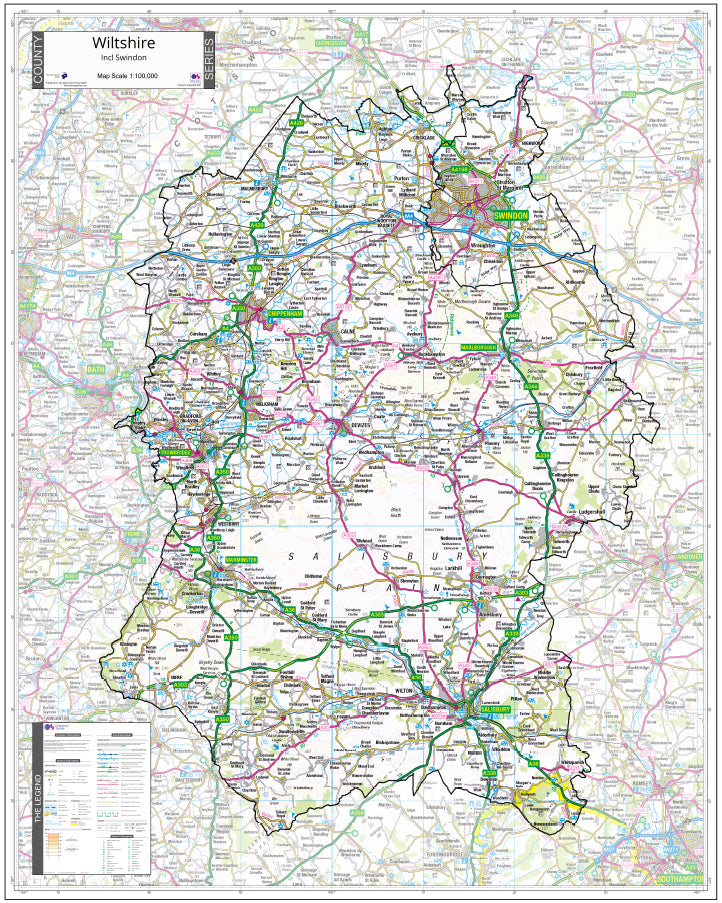 Map of Wiltshire County