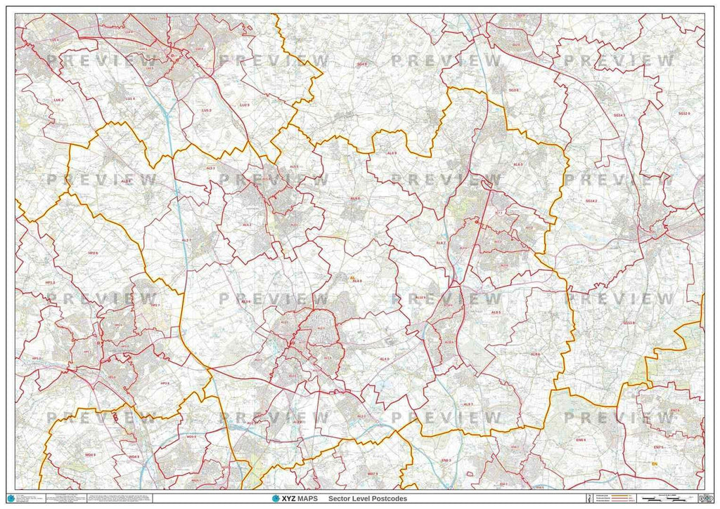 AL Postcode Map for the St Albans Postcode Area GIF or PDF Download ...