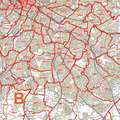 Large Laminated Postcode Wall Map for the B Postcode Area