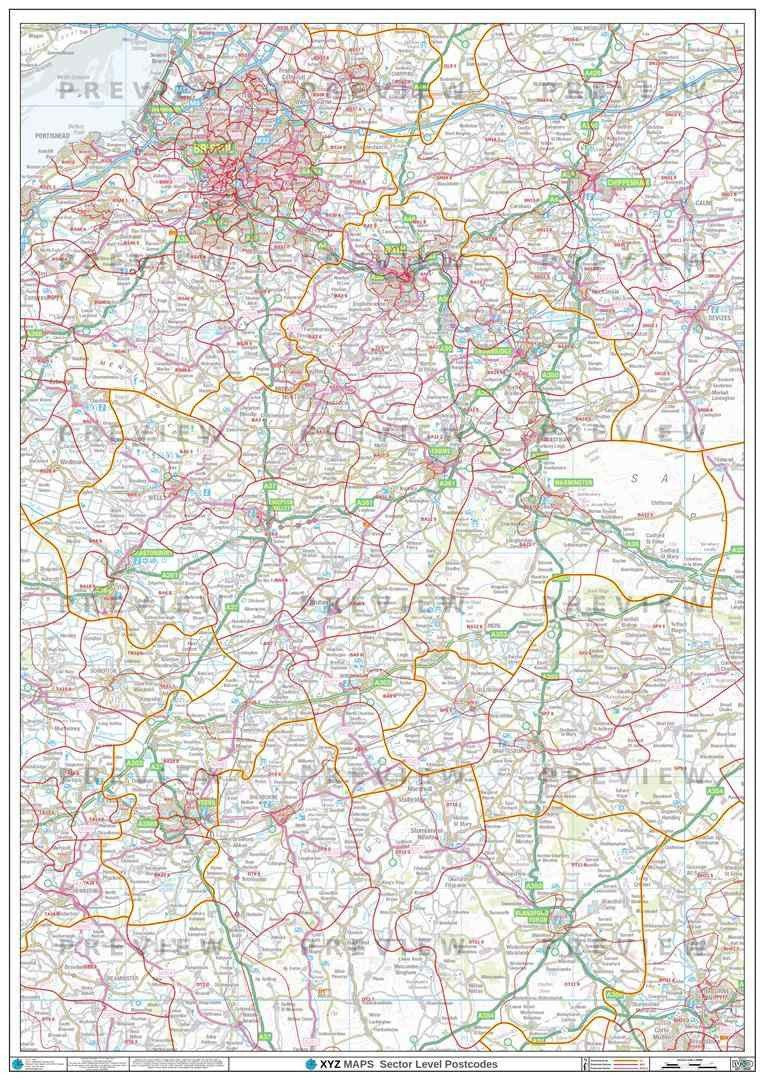 Postcode Region Map Ba BA Postcode Map for the Bath Postcode Area GIF or PDF Download – Map Logic
