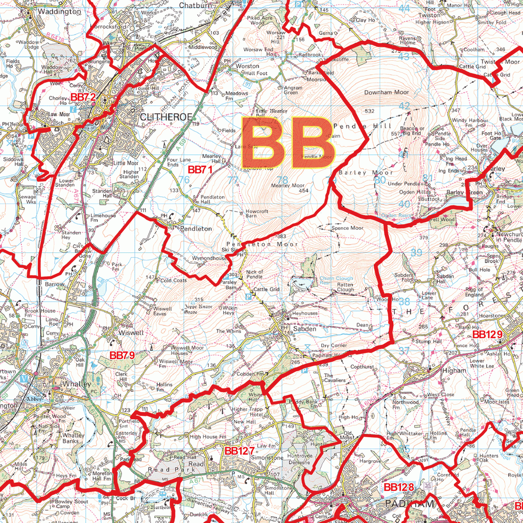 Blackburn Postcode Map (BB) – Map Logic