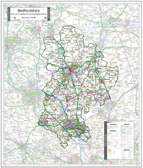 Bedfordshire County Map