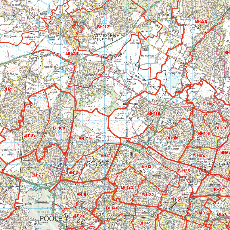 Bournemouth Postcode Map (BH) – Map Logic