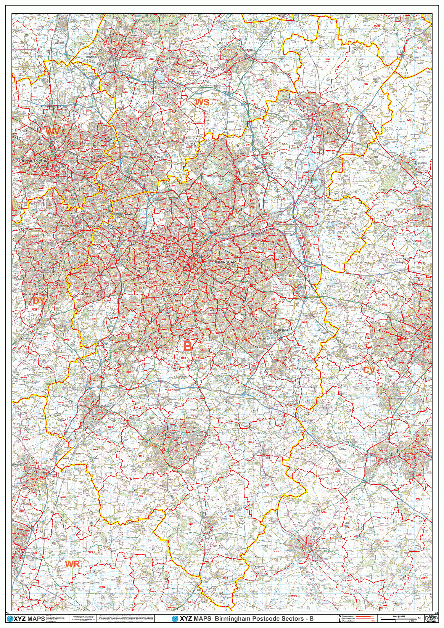Bham Zip Code Birmingham Postcode Map (B Postcode Area) – Map Logic