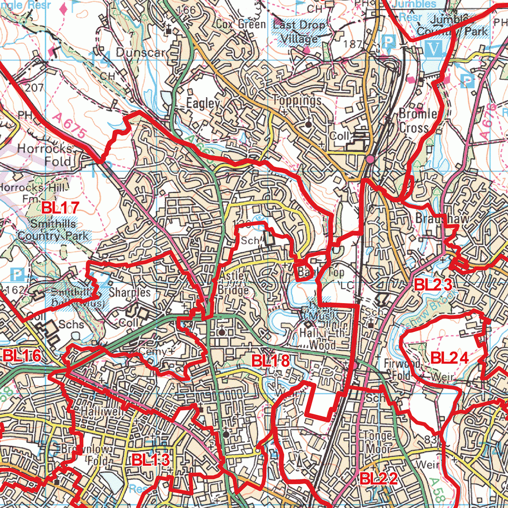 Bolton Postcode Map (BL) – Map Logic