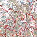 Large Laminated Postcode Wall Map for the BL Postcode Area