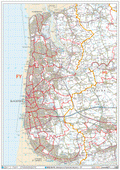 Large Laminated Blackpool Postcode Wall Map