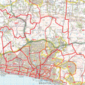 Large Laminated Postcode Wall Map for the BN Postcode Area