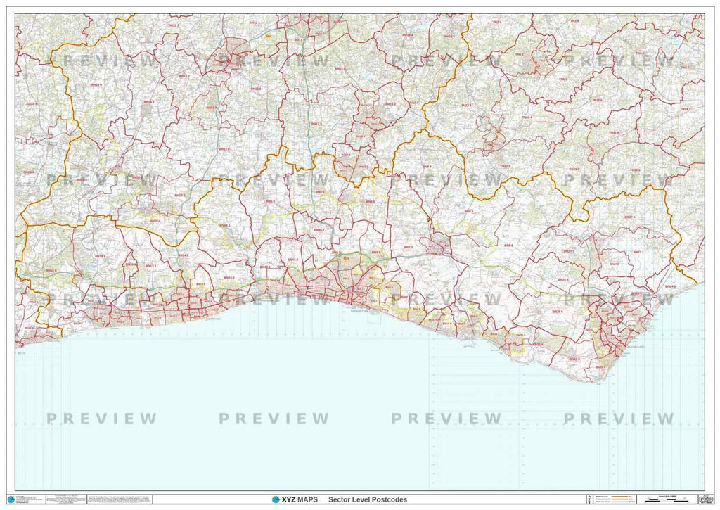 BN Postcode Map for the Brighton Postcode Area GIF or PDF Download ...