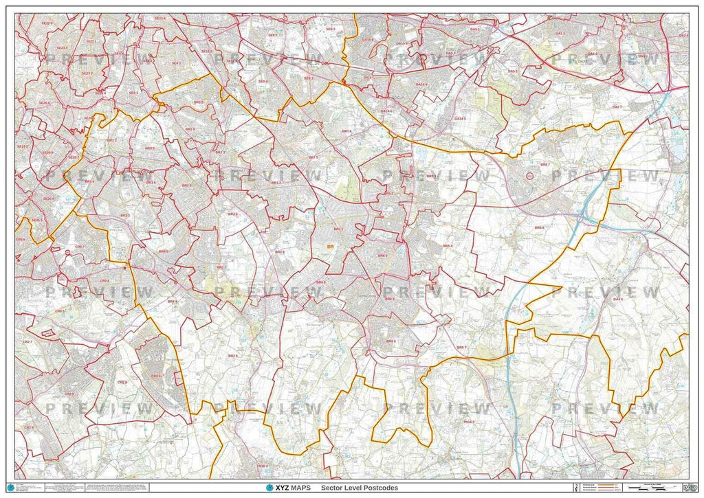 B92 Postcode BR Postcode Map for the Bromley Postcode Area GIF or PDF Download – Map ...