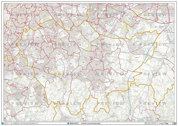 B Postcode Map for the Birmingham Postcode Area GIF or PDF Download ...
