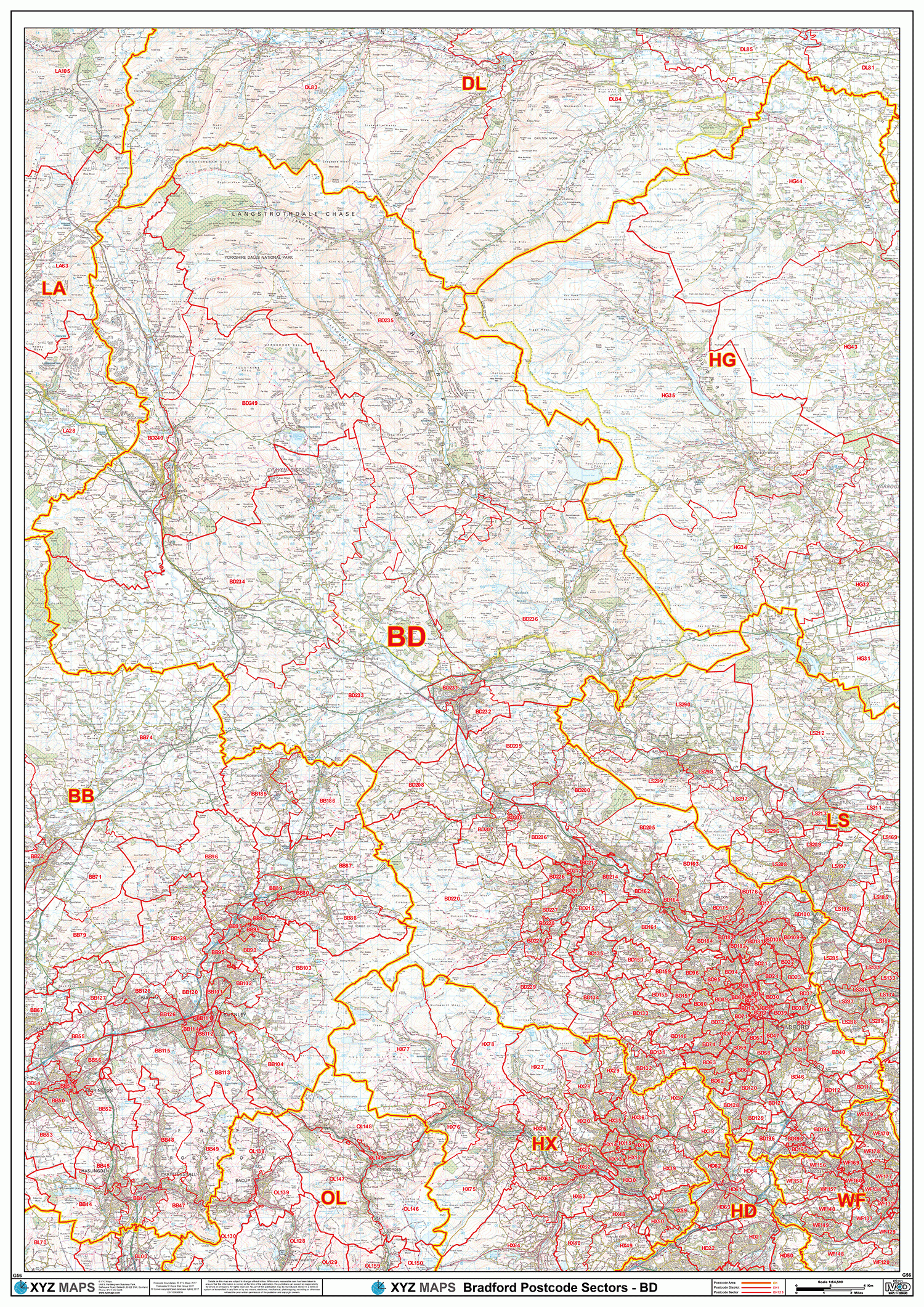 Bd Postcode Map Bradford Postcode Map (BD) – Map Logic