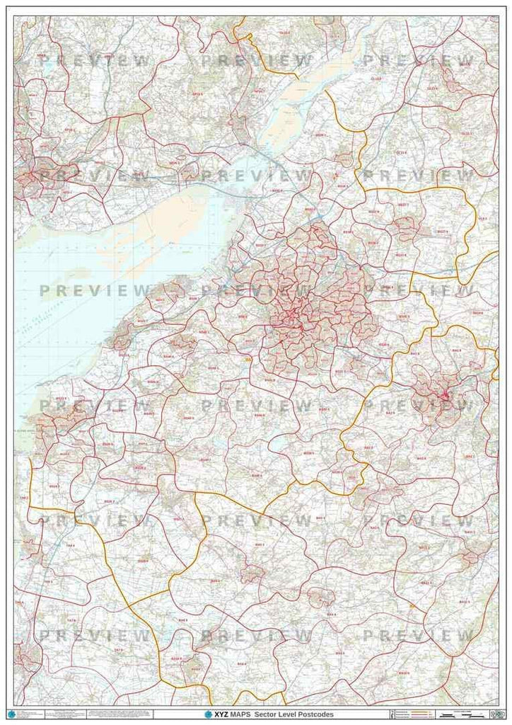 BS Postcode Map for the Bristol Postcode Area GIF or PDF Download – Map ...