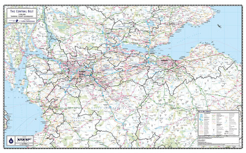 Map of The Central Belt of Scotland Counties