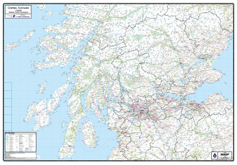 Map of Central Scotland Counties