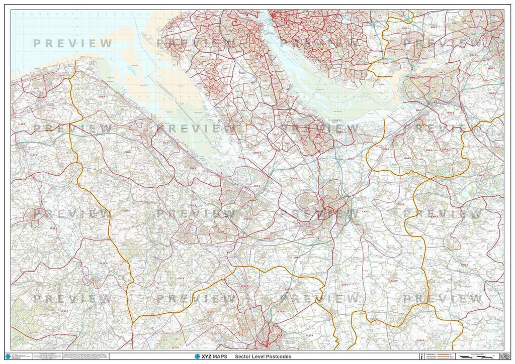 CH Postcode Map for the Chester Postcode Area GIF or PDF Download – Map ...
