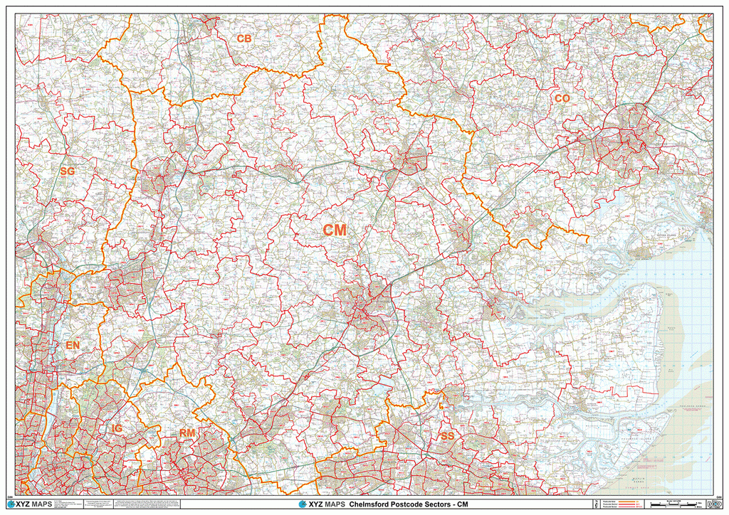 Co Cm Postcode Map Chelmsford Postcode Map (CM) – Map Logic