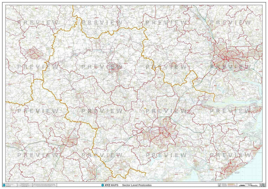 CO Postcode Map for the Colchester Postcode Area GIF or PDF Download ...