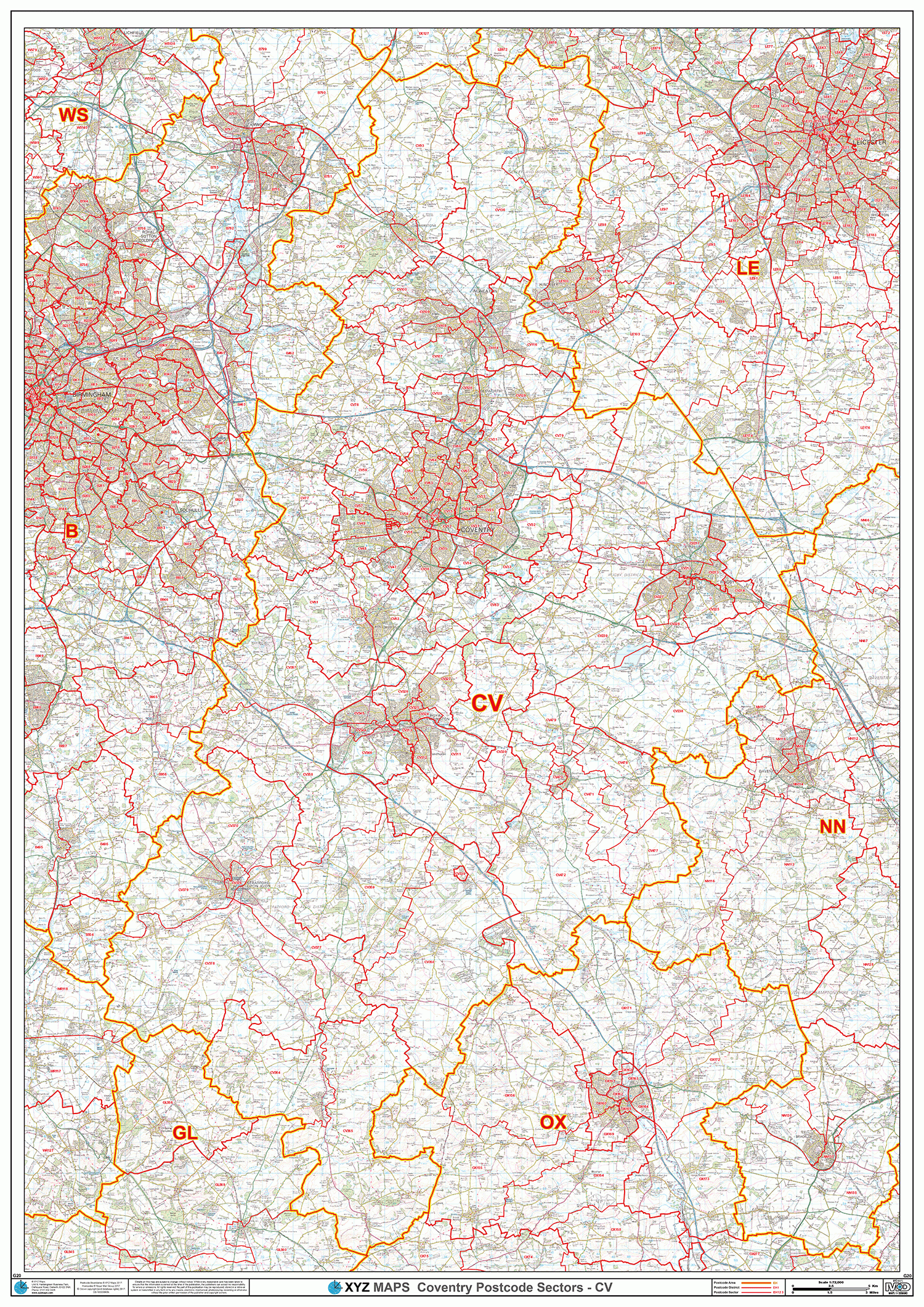 Coventry Postcode Map (CV) – Map Logic