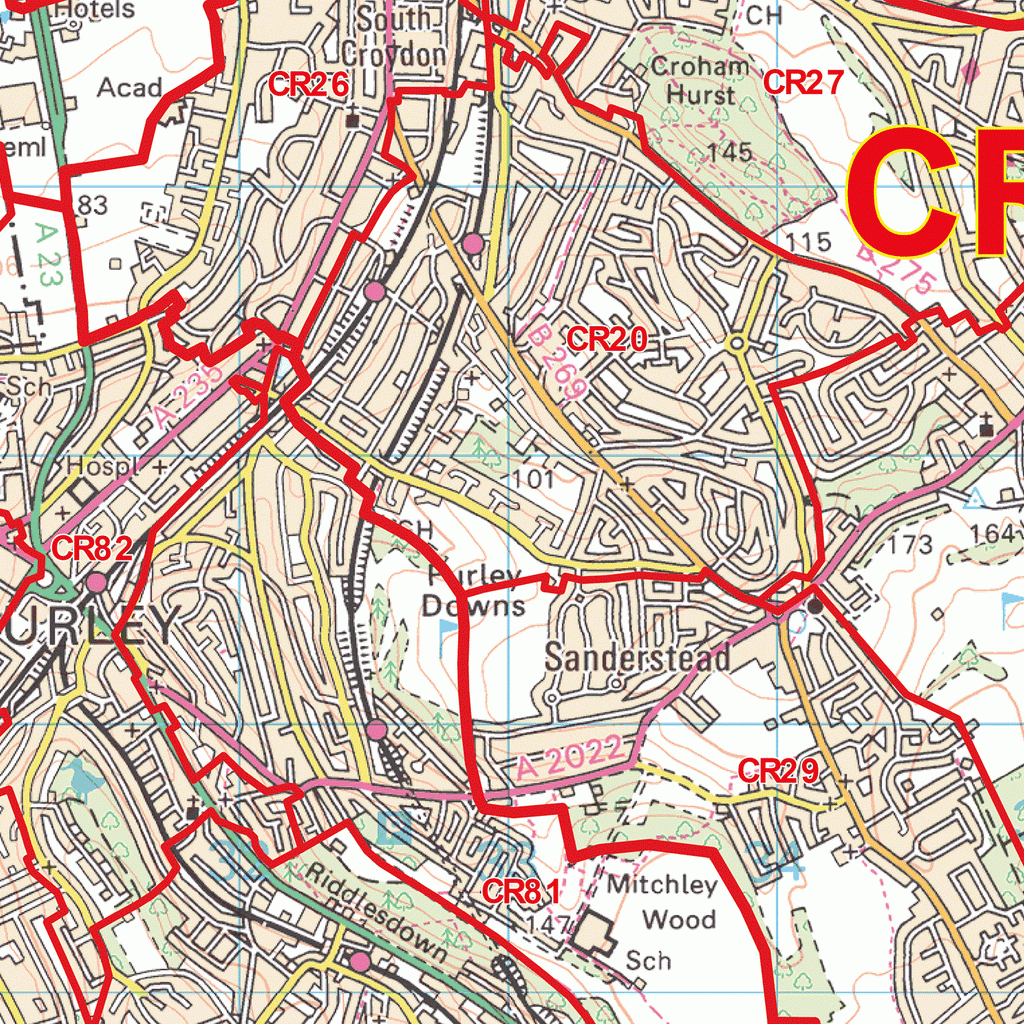 Croydon Postcode Map (CR) – Map Logic