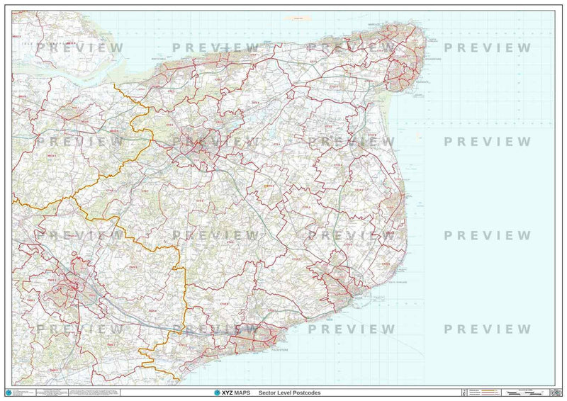 Postcode Map Ct19 CT Postcode Map for the Canterbury Postcode Area GIF or PDF Download ...