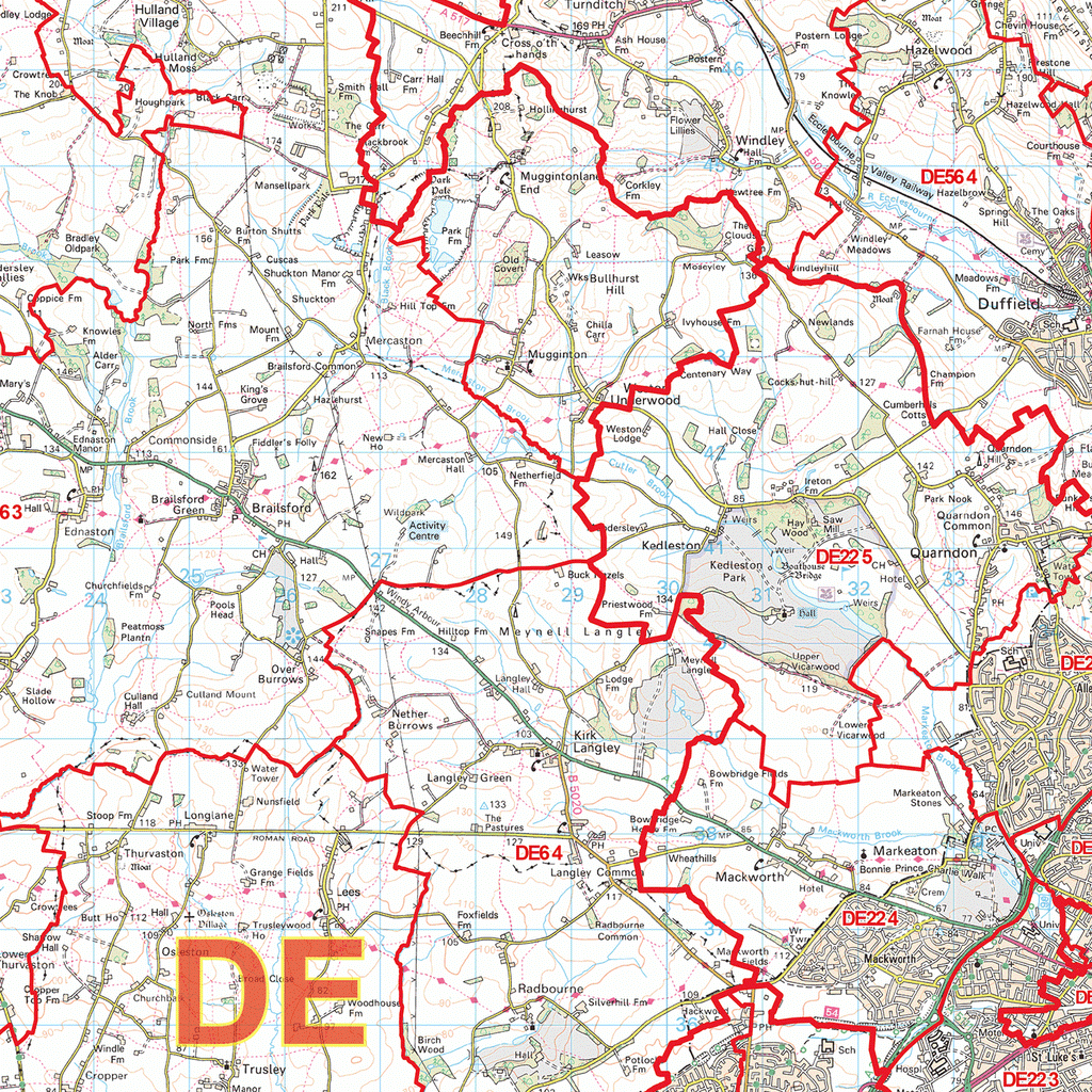 Derby Postcode Map (DE) – Map Logic
