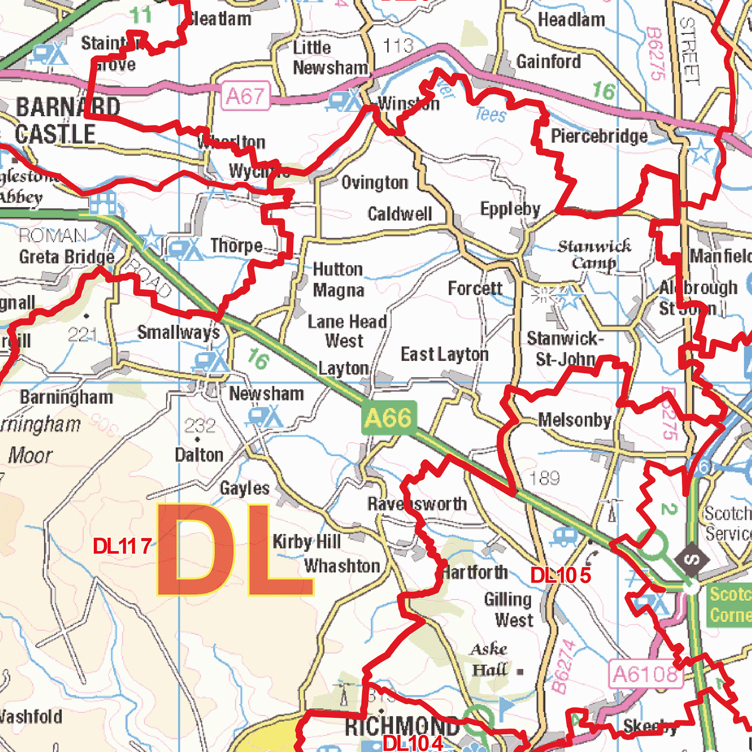 Dl10 Postcode Map Darlington Postcode Map (DL) – Map Logic