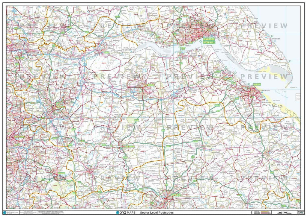 DN Postcode Map for the Doncaster Postcode Area GIF or PDF Download