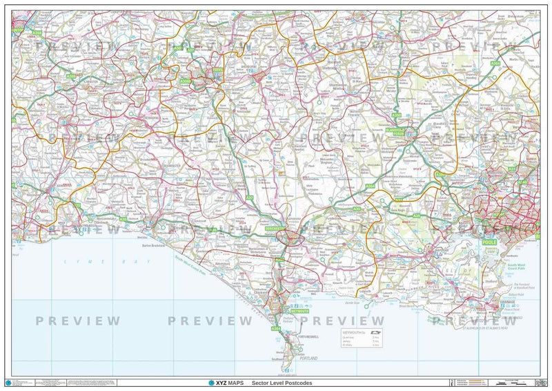 Dt Postcode Map Uk DT Postcode Map for the Dorchester Postcode Area GIF or PDF Download ...