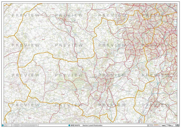 B Postcode Map for the Birmingham Postcode Area GIF or PDF Download ...