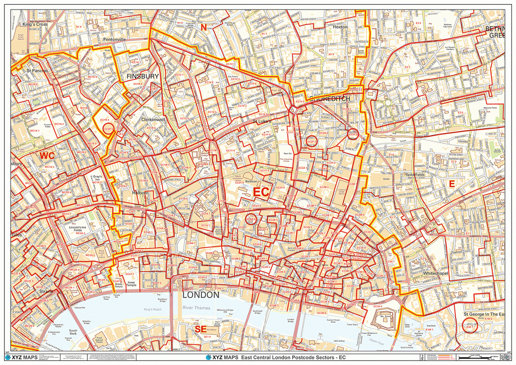 EC Postcode Area Map – Map Logic