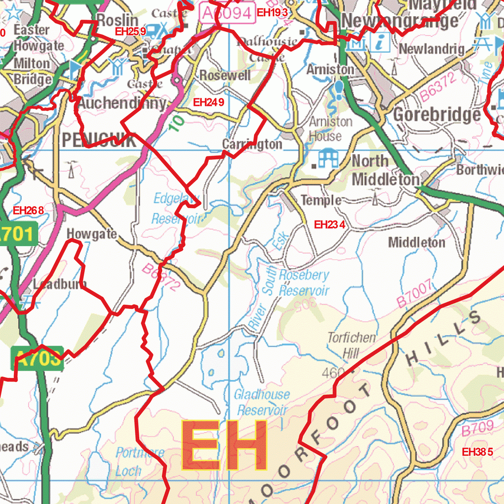 Edinburgh Postcode Map (EH) – Map Logic