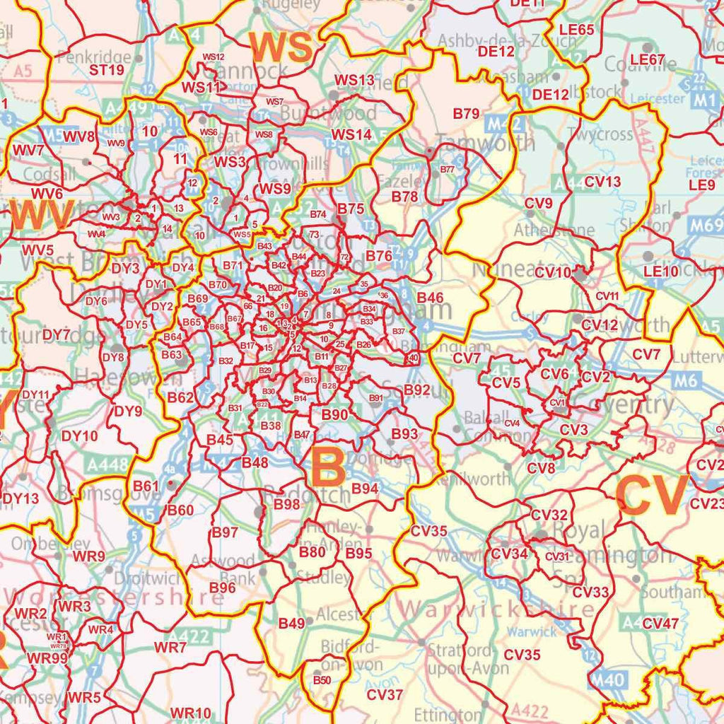 England & Wales Postcode District Map GIF or PDF Download (D9) – Map Logic