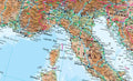 Italy on the Huge Wall Map of Europe