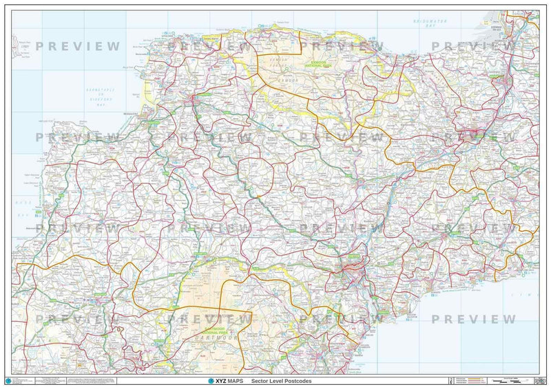 EX Postcode Map PDF or GIF Download