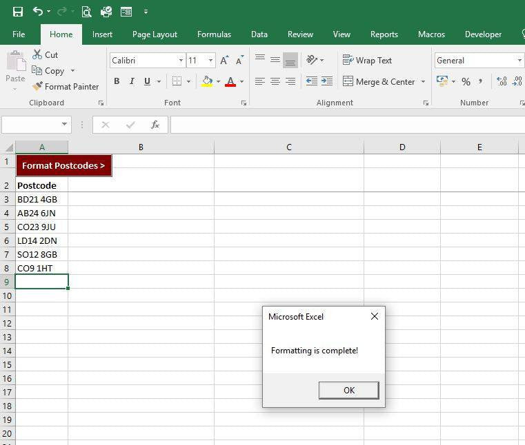 Postcode Spreadsheet Excel Postcode Formatter – Map Logic