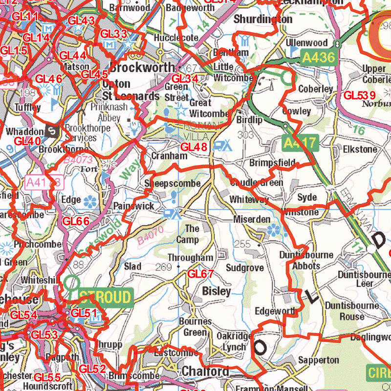 Stroud Postcode Map Gloucester Postcode Map (GL) – Map Logic