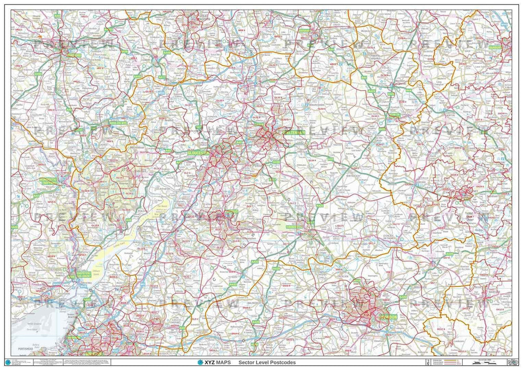 GL Postcode Map for the Gloucester Postcode Area GIF or PDF Download ...