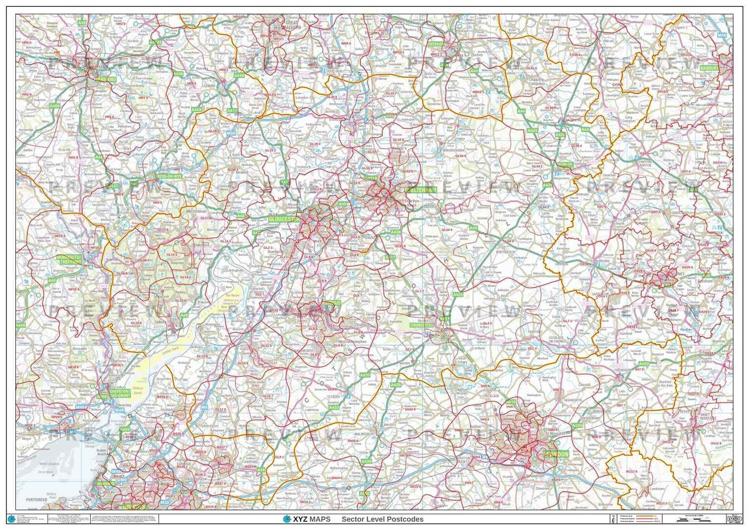 Gl56 Postcode Area GL Postcode Map for the Gloucester Postcode Area GIF or PDF Download ...