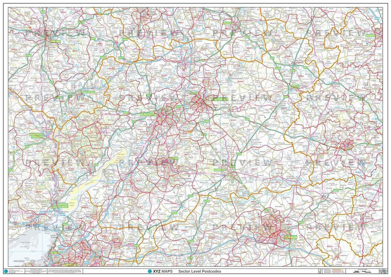 GL Postcode Map PDF or GIF Download